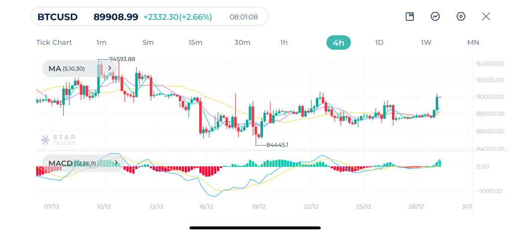 Bitcoin 4H Chart 29-12-2025