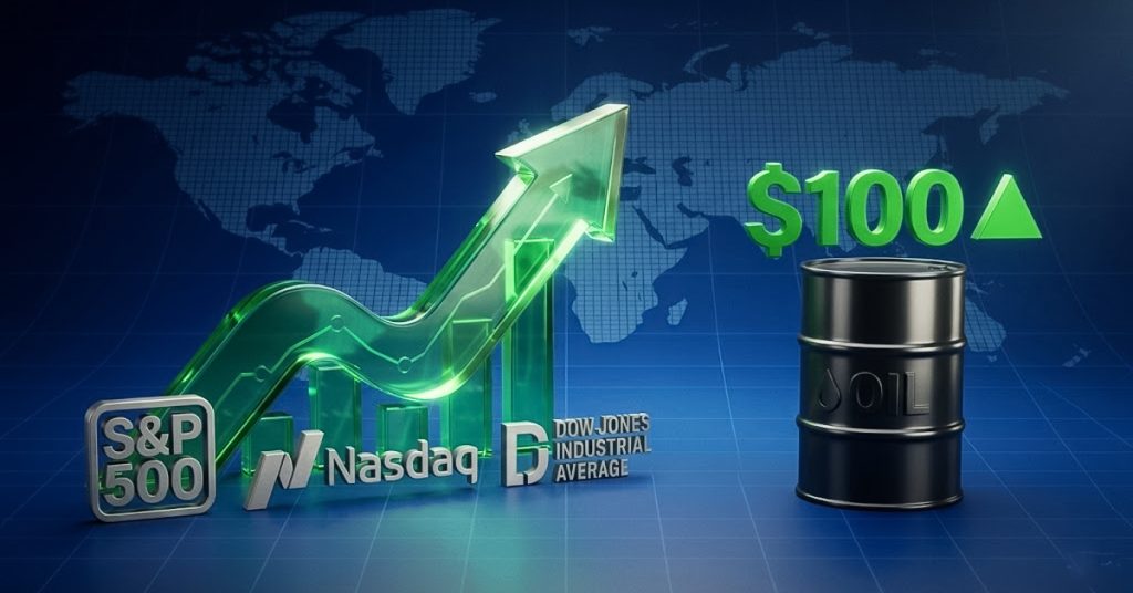 المؤشرات الأمريكية عند مستويات قياسية رغم الحرب المستمرة. النفط يعود فوق 100 دولار