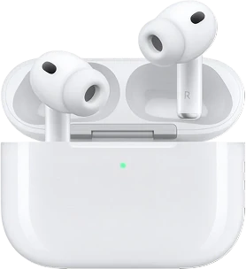 The latest Apple AirPods with their open charging case