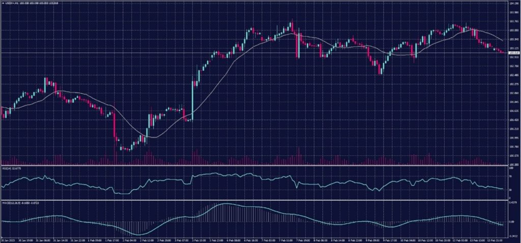 US Dollar Index chart on 14 February 2023