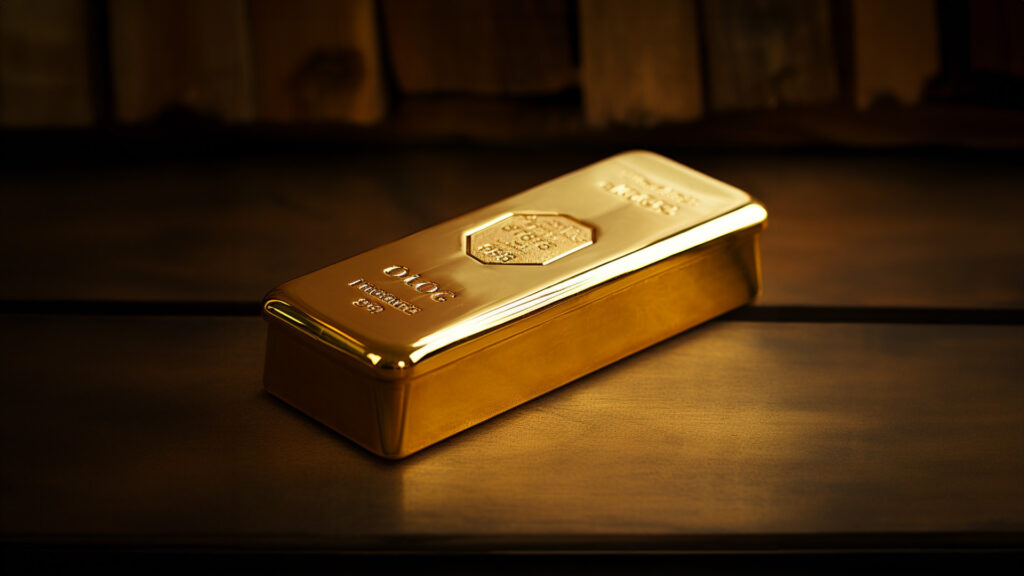 Why gold trading? A bar of gold in a dark background.