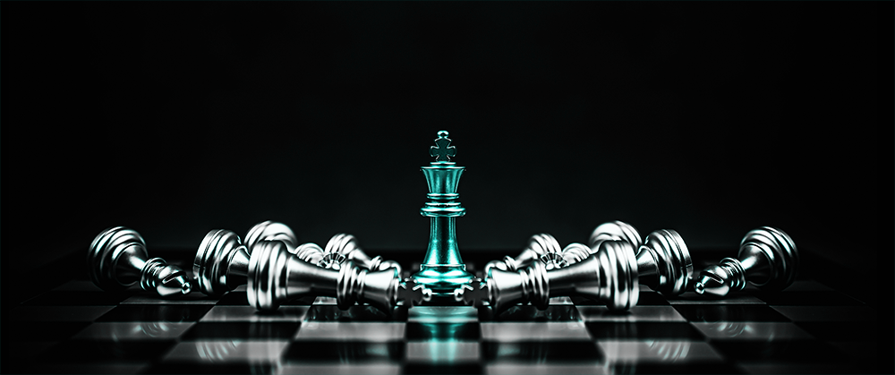 A chess game implies deep thinking, strategy, often seen analogous to a business strategy.