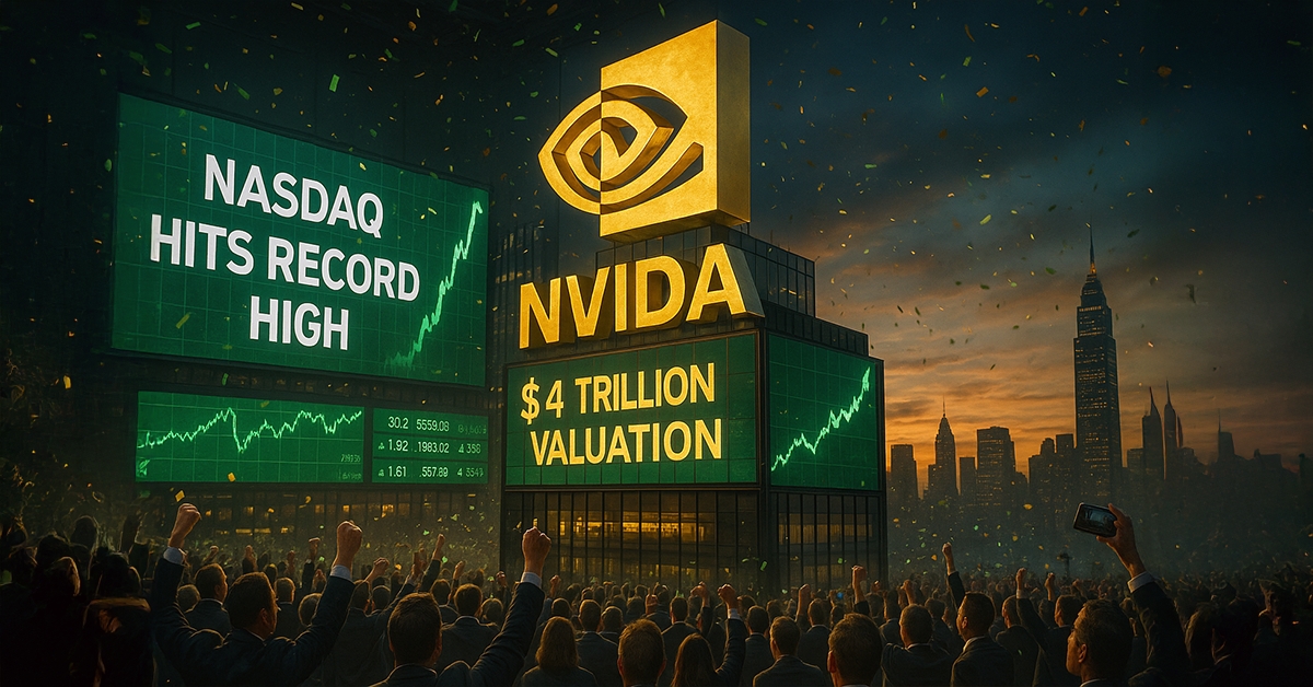 Nasdaq Hits Record High as Nvidia Tops $4 Trillion | 10 July 2025