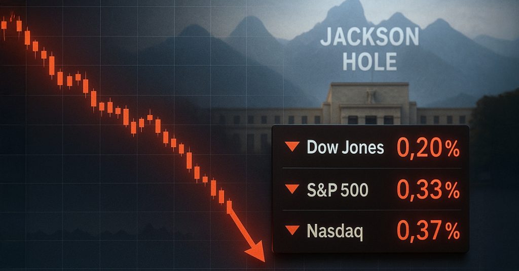 US indices decline slightly as investors await Jackson Hole summit