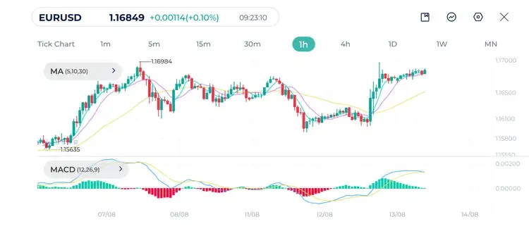 EURUSD 1H Chart 13-08-2025
