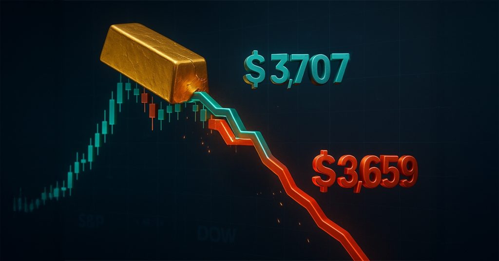 Gold Prices Fall to $3,659 After Reaching a New record High at $3,707