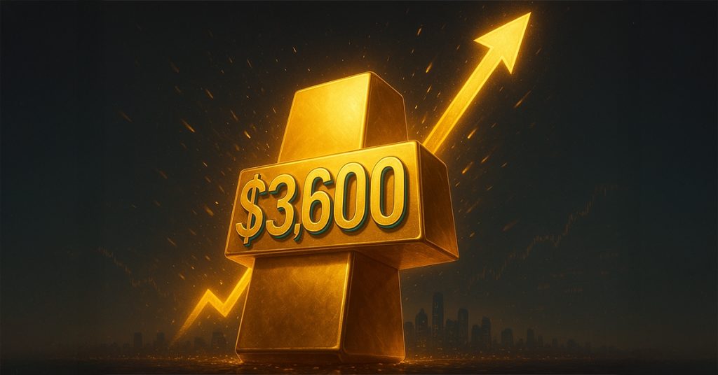 Gold reaches a new all-time high above $3,600