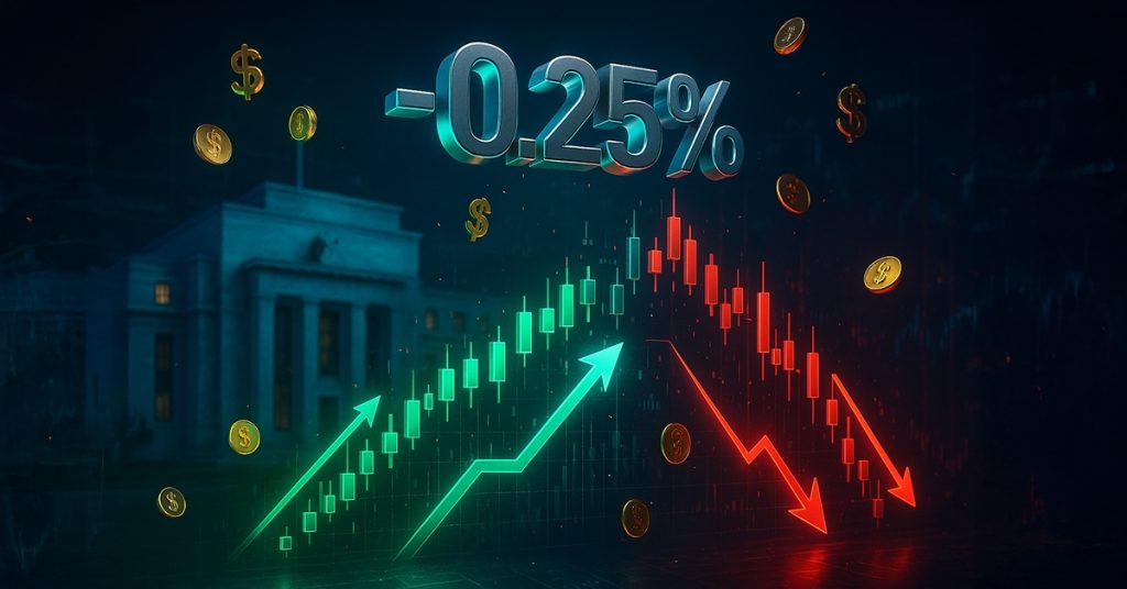 US Federal Reserve cuts rates by 25 basis points, markets reaction mixed