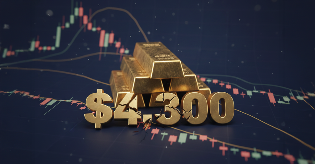 Gold Extends Its Pullback, Breaking Below the Key $4,300 Support Level