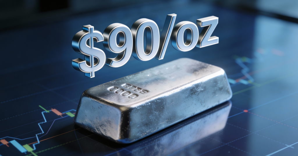 Silver breaks above $90 an ounce as safe-haven driven rally extends