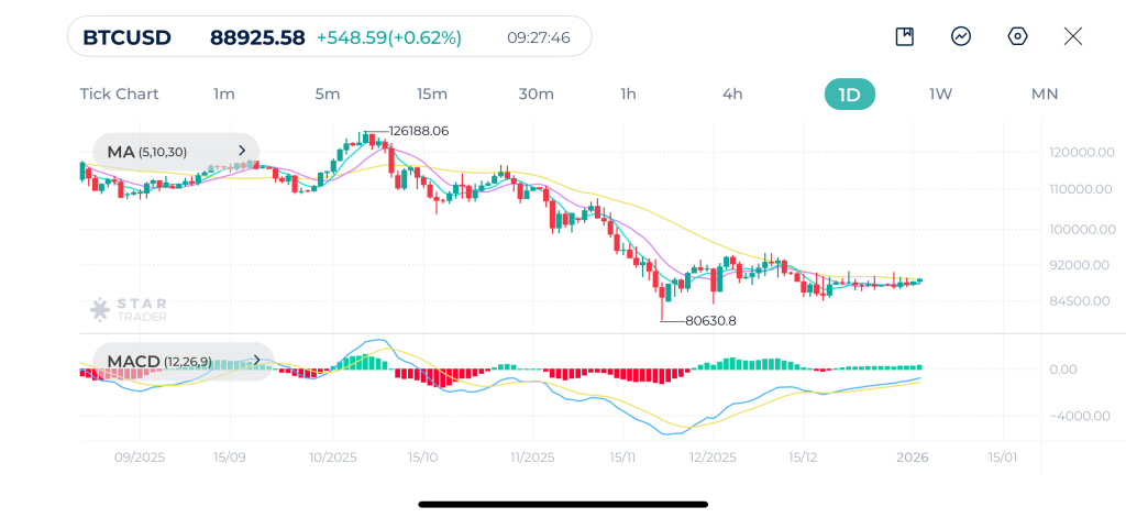 Bitcoin Daily Chart 2-1-2026