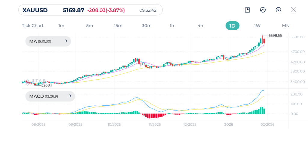 Gold Daily Chart 30-1-2026