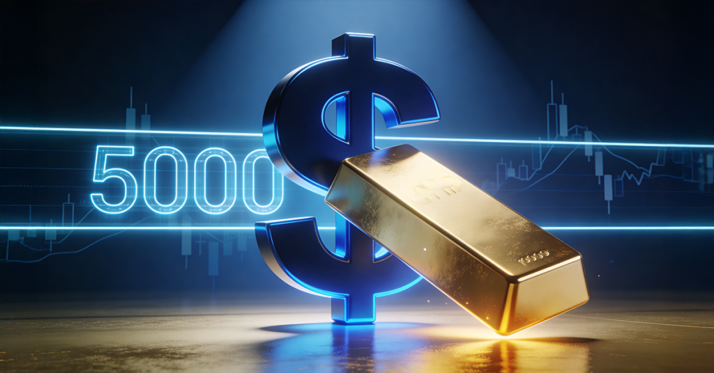 Gold Struggles To Hold Above $5,000 As Strengthening Us Dollar Caps Gains