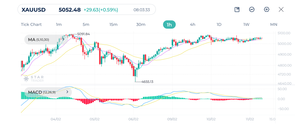Gold 1H Chart 11-02-2026