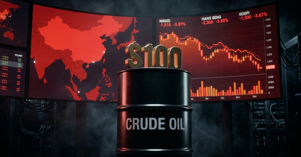 Asian Markets Slide as Oil Breaks Back Above $100