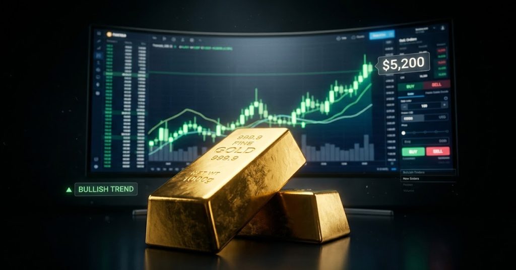 Gold Stabilizes Above $5,200 as Dollar Fails to Sustain Strength