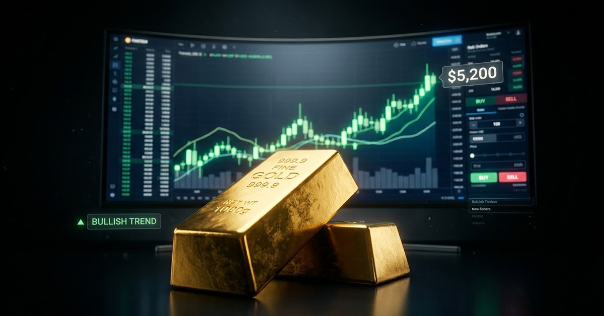 Gold Stabilizes Above $5,200 as Dollar Loses Strength