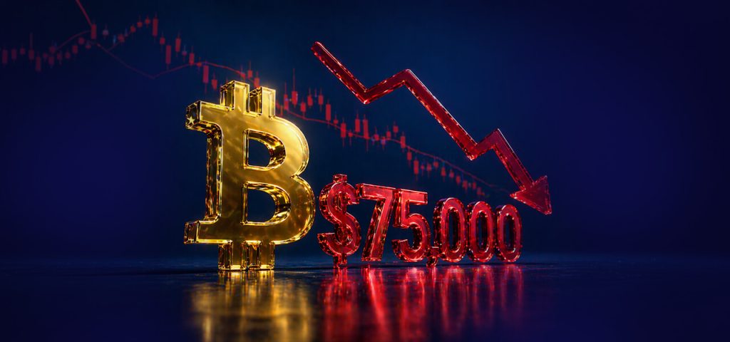 Today Technical Analysis: Bitcoin Slips Below $75,000 as Risk-Off Sentiment Returns to Markets