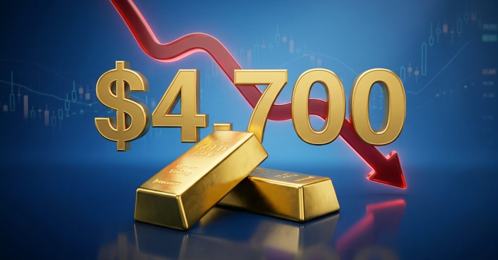 Gold falls below $4,700 as the US dollar showed renewed strength
