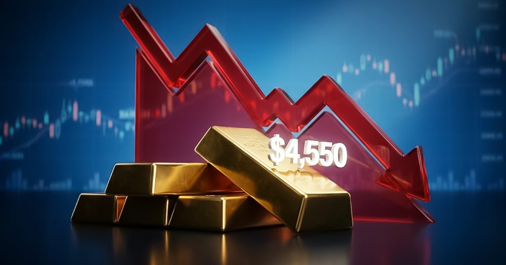 Gold falls to $4,550 as the US dollar remains strong