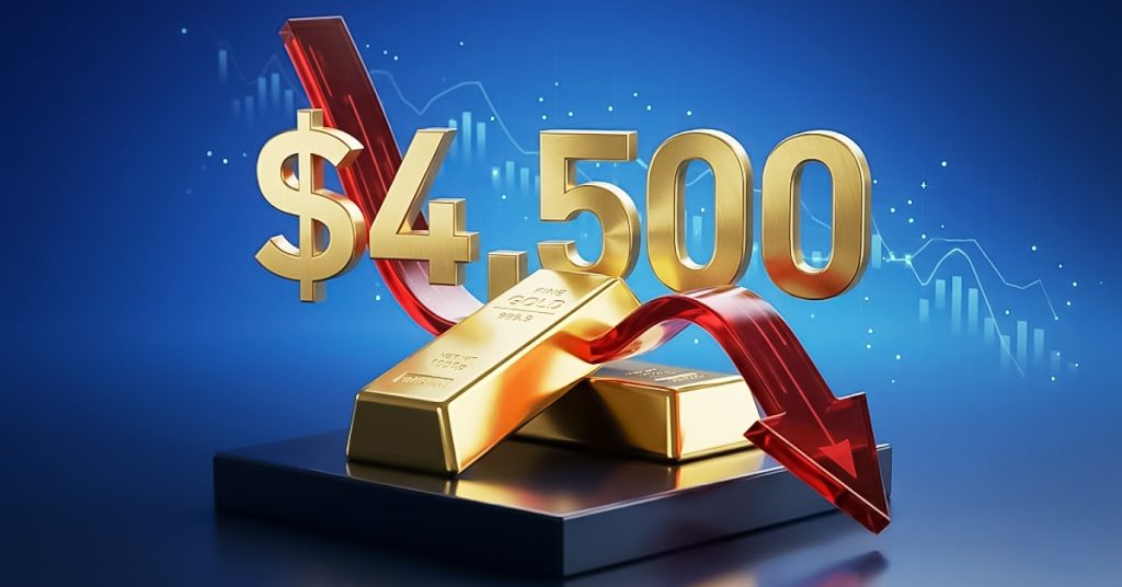 Today Technical Analysis: Gold falls to $4,500 as the US dollar index shows renewed strength