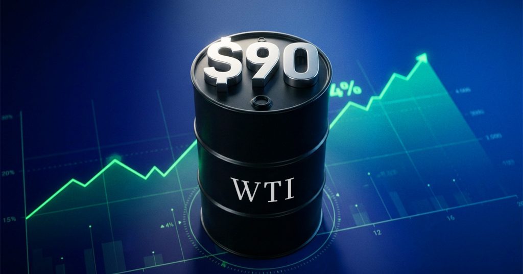 Today Technical Analysis: Oil spikes 4% in early trading. WTI back above $90 a barrel