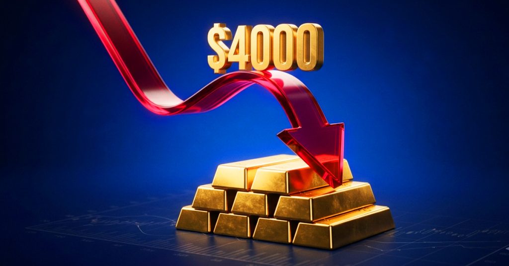 Today Technical Analysis: Gold continues its decline and falls below $4,000 as the Dollar sees renewed strength