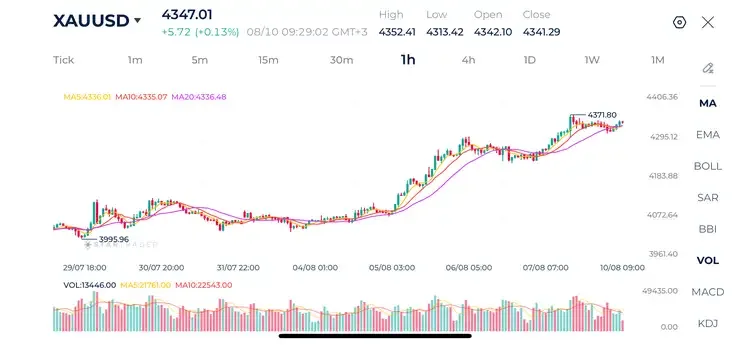 Gold 1H Chart