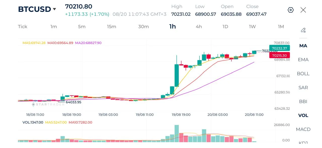 Bitcoin 1H Chart