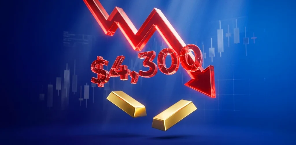 Gold Drops Below $4,300