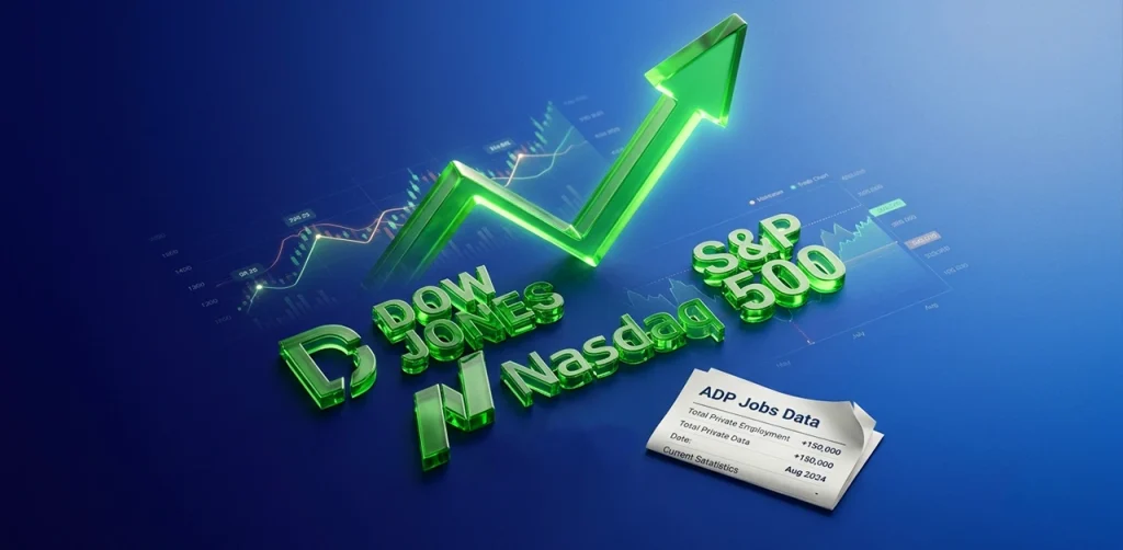 US Indices Close Higher as ADP Jobs Data Falls Short of Expectations